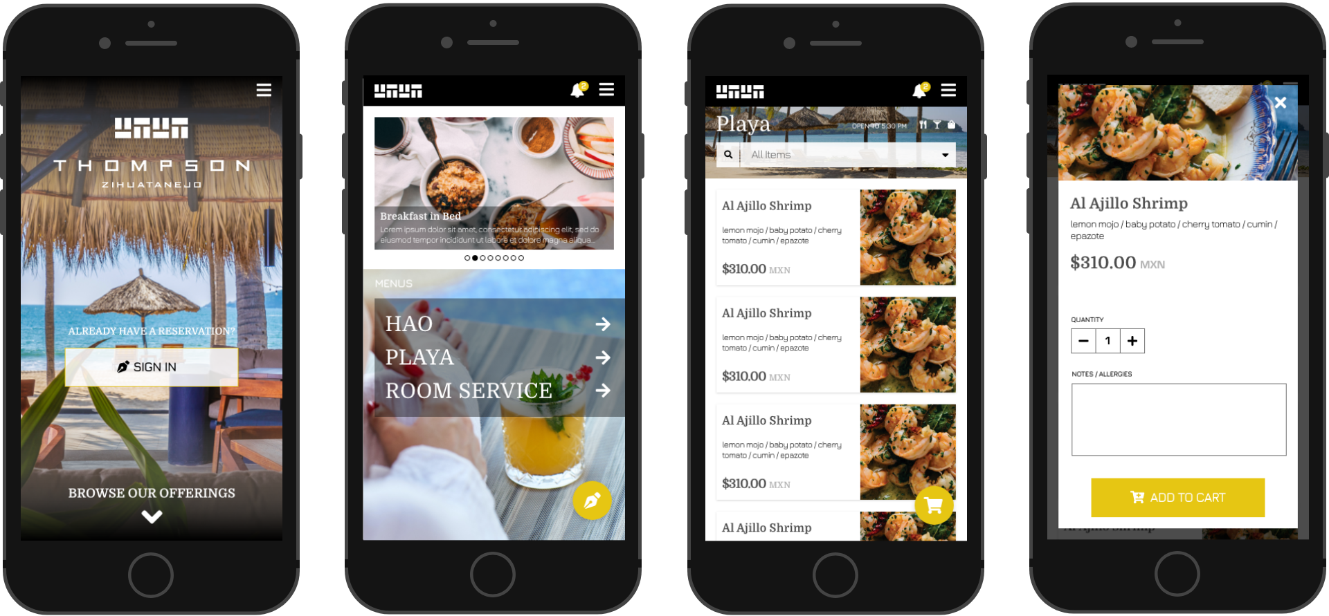 Mockups for Thompson Hotel